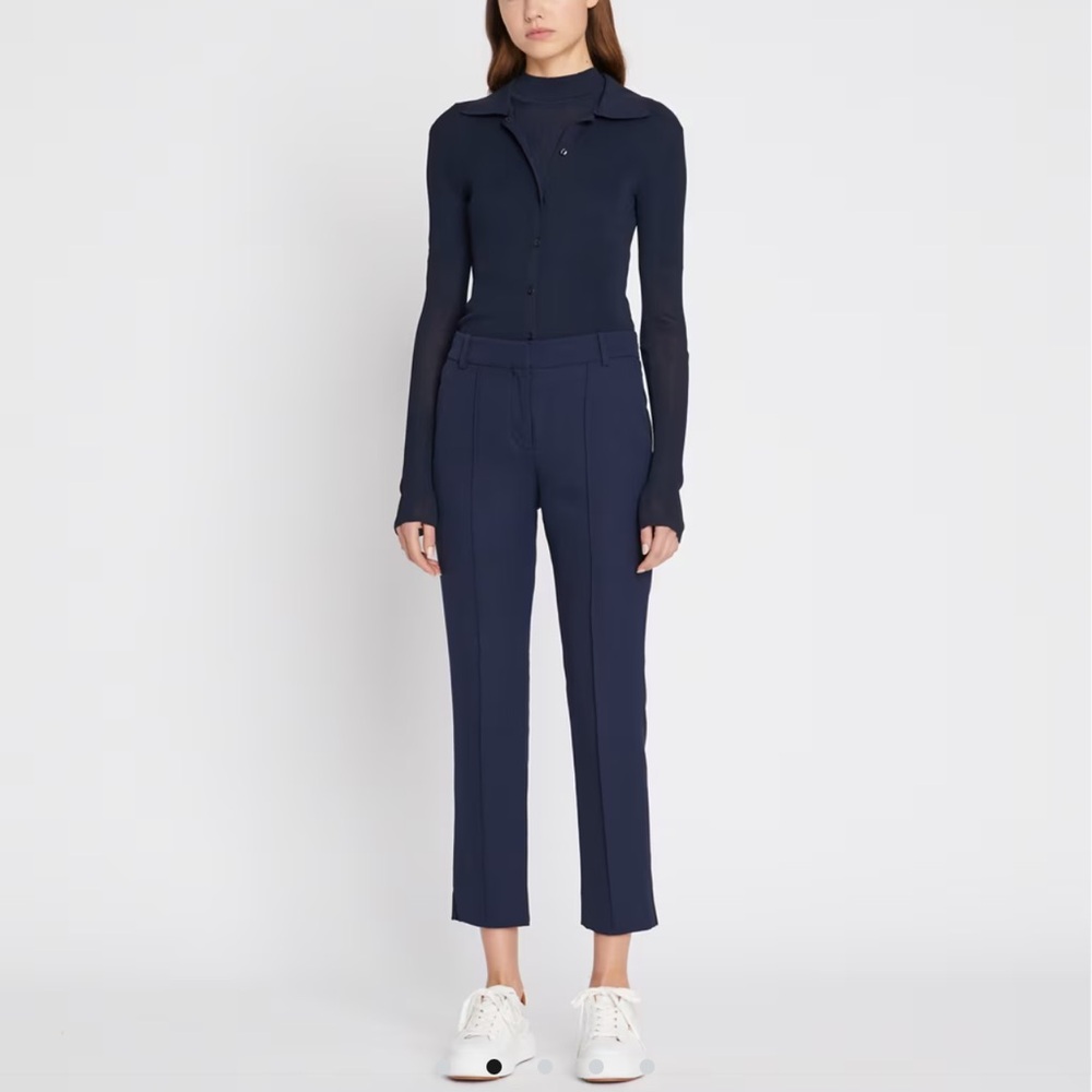 Tory Burch Sport Navy Pleated Tech Twill Golf Pant